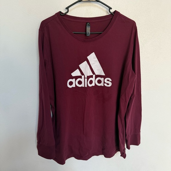 Adidas Maroon Long Sleeve Top - Picture 2 of 8